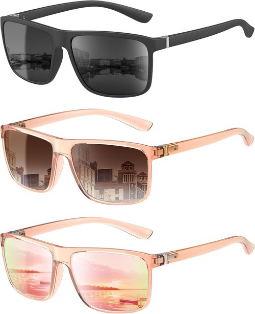 KALIYADI Polarized Sunglasses - UV400 Protection for Men & Women | Perfect for Driving, Fishing, Golf (3 Pack)