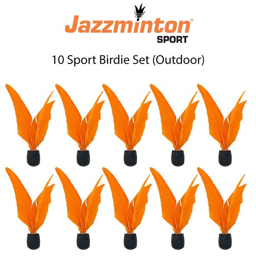 Jazzminton® Sport - 10 Sport Wind Birdies S40 - Outdoor Replacement Feather Birdies