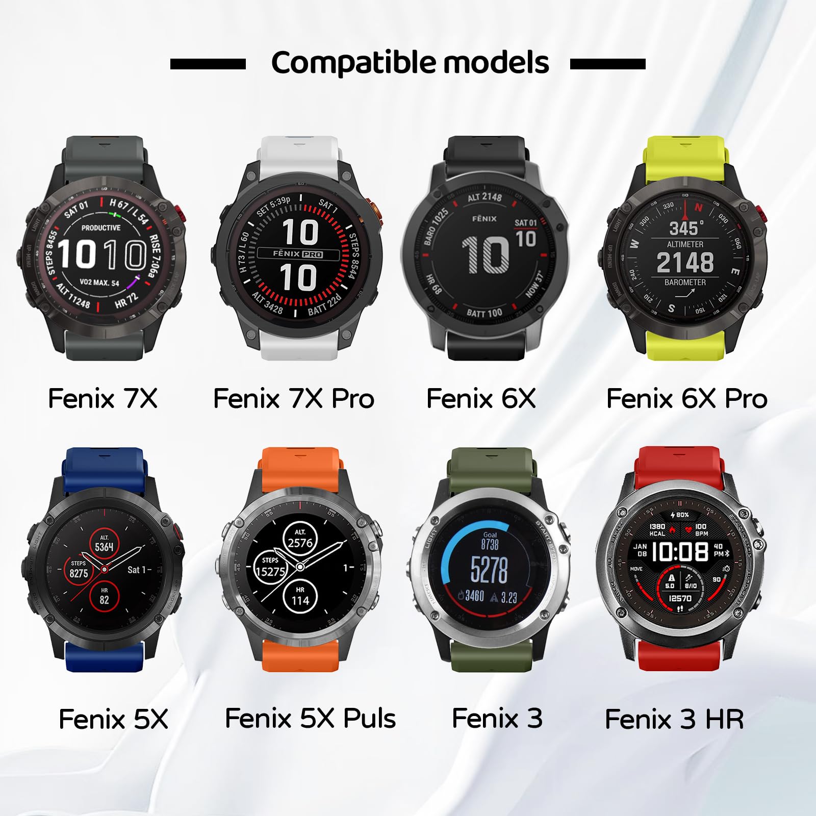 U-LIMVE Watch Band for Garmin Fenix 7X Pro/Fenix 7X/Fenix 6X Pro/Fenix 6X/Fenix 5X/Fenix 3, Silicone QuickFit 26mm Replacement for Garmin Descent Mk3i 51mm/Epix Pro 51mm/TACTIX 7, Army green black