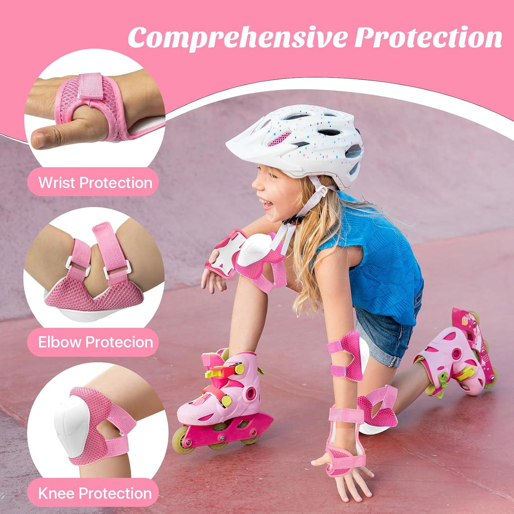 Skiennix Knee Pads Set - Protective Gear for Kids with Elbow Pads & Wrist Guards | 3-in-1 for Skating & Cycling