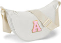 Regine Switzerland Initial Small Crescent Crossbody Bag - Cute & Trendy Birthday Gift for Women