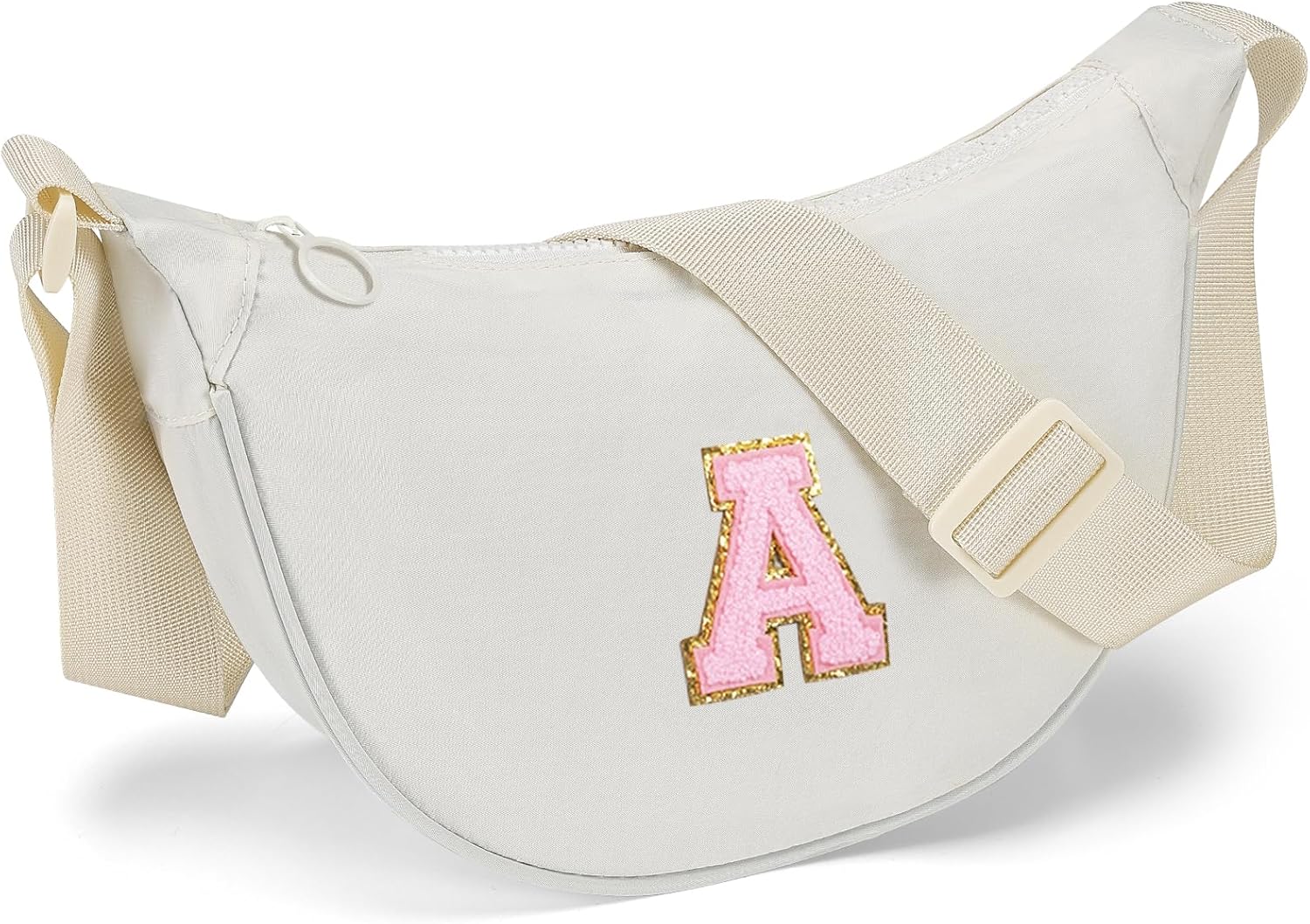 Regine Switzerland Initial Small Crescent Crossbody Bag - Cute & Trendy Birthday Gift for Women