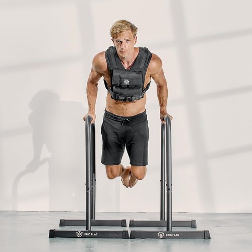 ERIC FLAG 40 lb Weighted Vest for Men & Women - Adjustable 0-40 lb with 16 Iron Weight, Heavy-Duty for Calisthenics, Running and Walking - Compact 1000D Oxford - Weighted Vest with Removable Weights