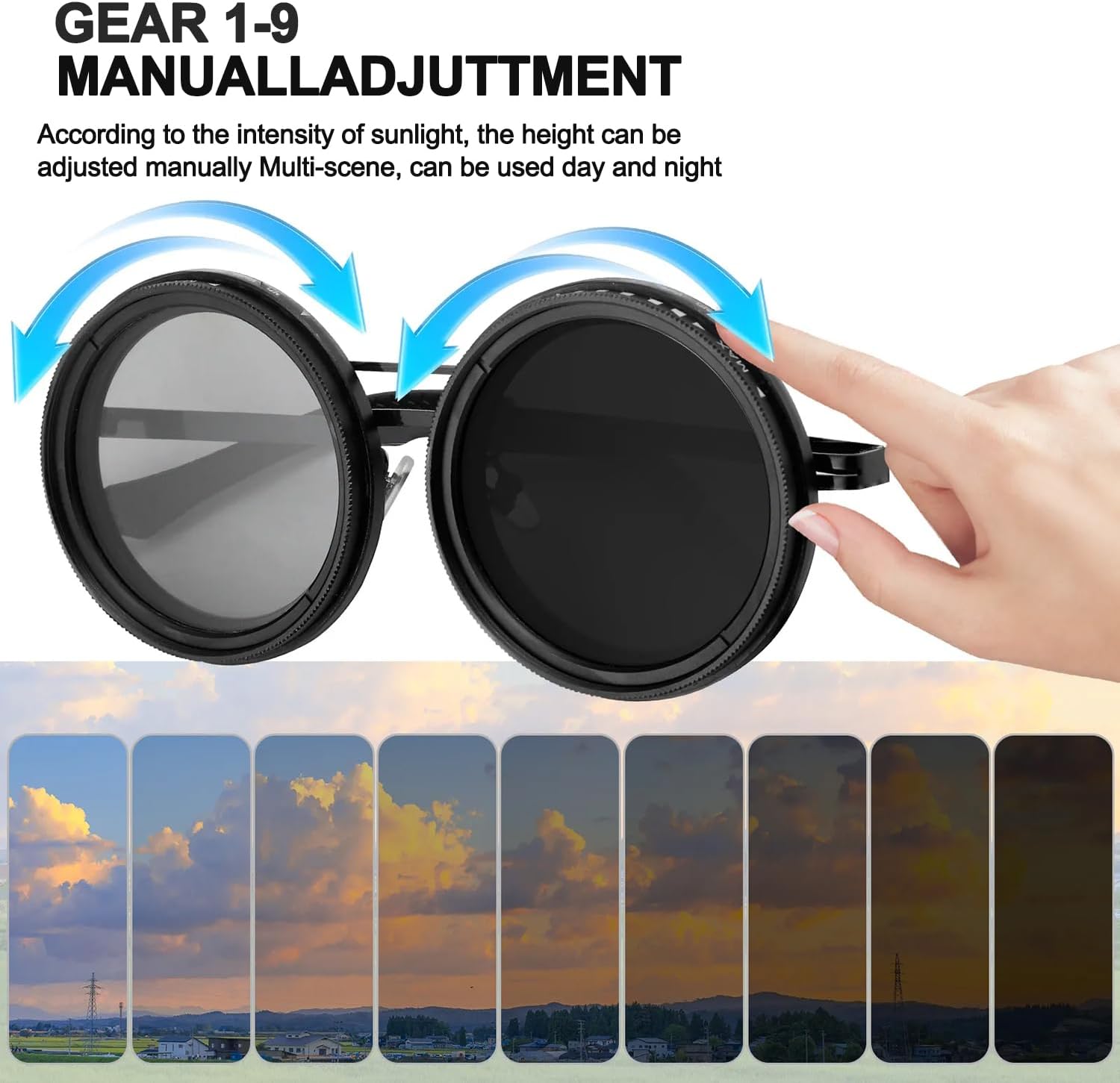 Skiennix Adjustable Polarized Sunglasses - UV400 Protection with ND Filter | Unisex Beach Eyewear