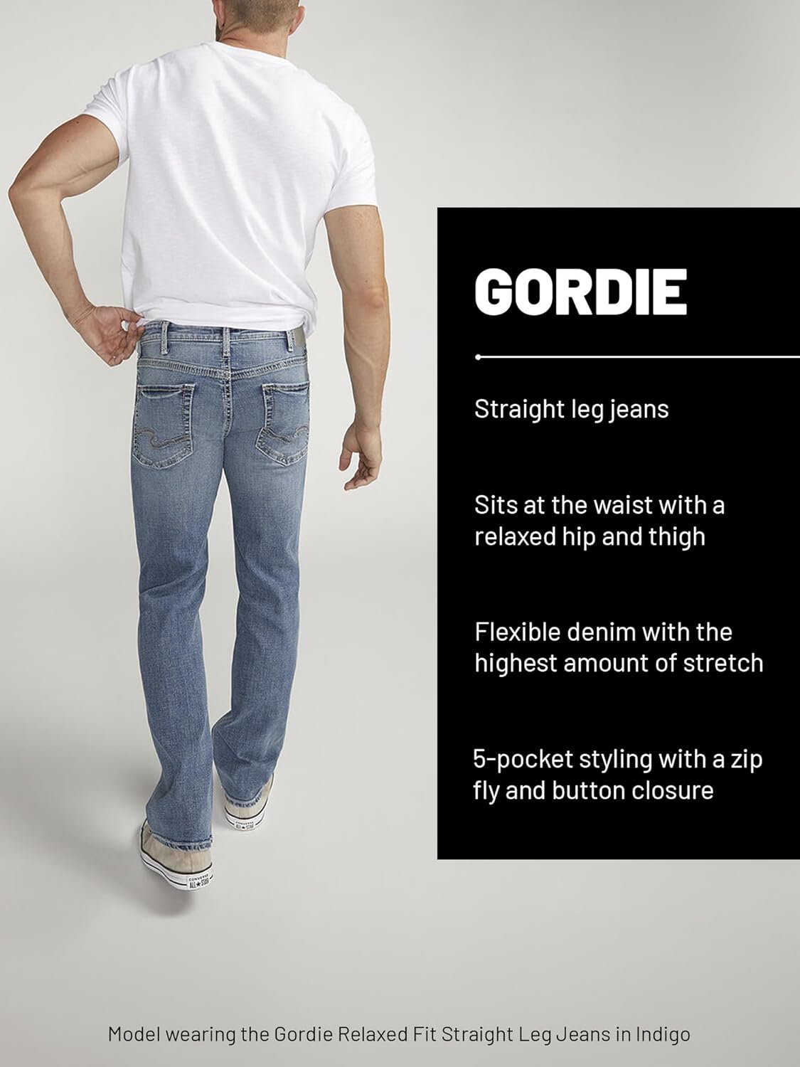 Silver Jeans Co. Men's Gordie Relaxed Fit Jeans - Comfortable Straight Leg Design | Classic Denim Style