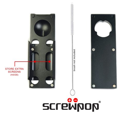 Screwpop Hit Kit Compact Standard BIC Lighter Holder and Personal Stash Space-Grade Aluminum Anodized Black (Lighter Not Included)