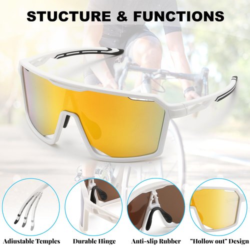 FEISEDY Sports Cycling Sunglasses for Men Women, UV400 Protection Baseball Running Fishing Biking B0168