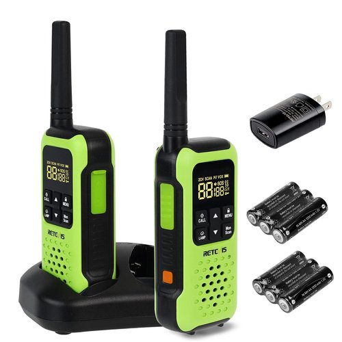 Retevis RT49P Walkie Talkies, Durable 2 Way Radios Long Range, Emergency Rechargeable IP67 Floating Waterproof FRS Walkie Talkies, NOAA SOS Flashlight for Skiing Pool Swimming Shower 2 Pack