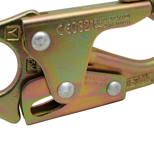 Forged Steel Snap Hook 25KN - Fusion Climb® Maxi-2 - Professional Fall Protection Snap Hook - Heavy Duty Carbon Steel - Double-Action Snap Hook for Safety, Climbing, Rappelling - OSHA