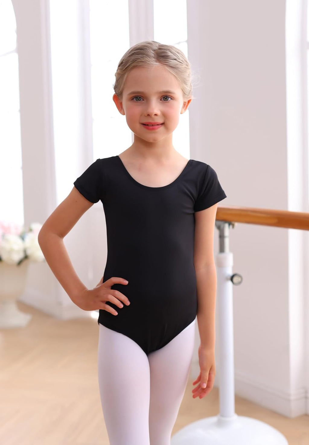 Skiennix Dance Ballet Leotards - Short Sleeve Toddler Gymnastics Bodysuit for Girls