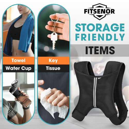 FITSENOR Running Vests, 20lb Weight Vest for Man, High-performance Weighted Vest, Weight Vests with Reflective Stripe and Double Adjustable Buckle, Bodyweight Training, Muscle Building, Rucking, Hiking