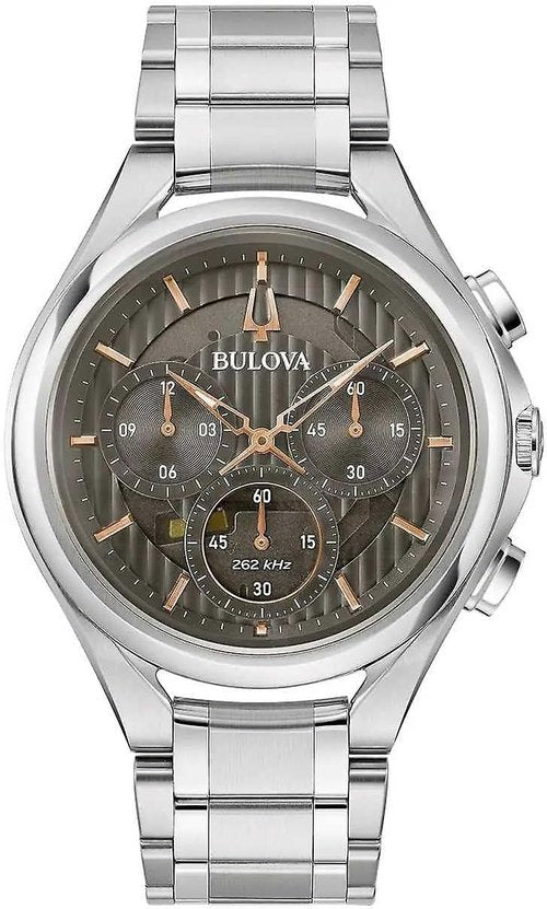 Bulova Curv Stainless Steel Watch - Grey Dial | 44mm | Model 96A298