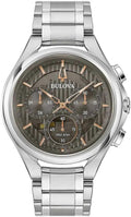 Bulova Curv Stainless Steel Watch - Grey Dial | 44mm | Model 96A298