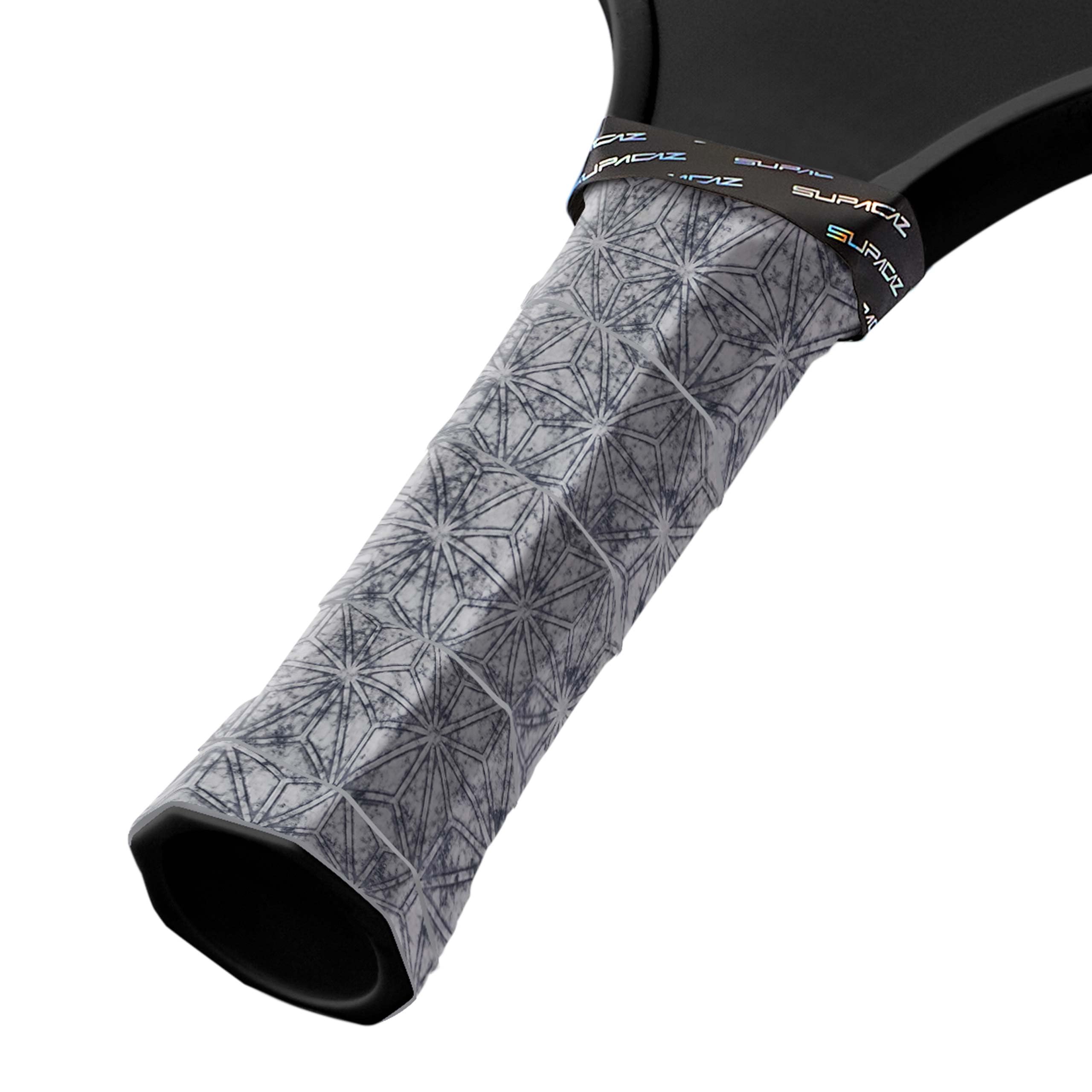 Supacaz SupaSuave Gunmetal Pickleball Overgrip - Tacky Pickleball Paddle Grip Tape Wrap - Pickle Ball Anti-Sweat Overwrap - 3pk