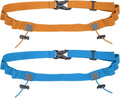 Skiennix Race Bib Belt - Comfortable Elastic Running Number Holder with 6 Gel Loops | 2-Pack in Orange/Sky Blue