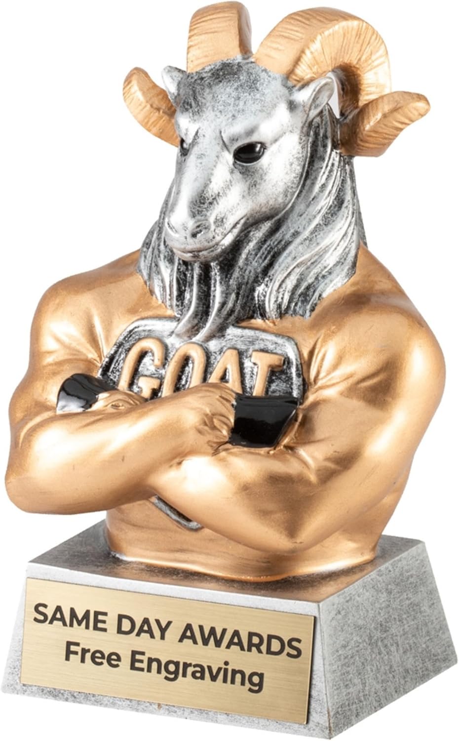 Superhero Goat Trophy Series - Custom Engraved GOAT Award for Sports & Employee Recognition