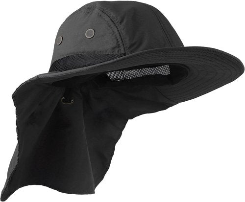 Falari Outdoor Sun Hat - Wide Brim with Neck Flap for Hiking, Gardening & Fishing | UV Protection