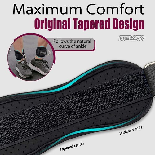 Frelaxy Ankle Straps for Cable Machine – Comfortable & Durable Leg Straps for Kickbacks, Glute Workouts, and Lower Body Exercises – Perforated Neoprene Padding & Tapered Fit