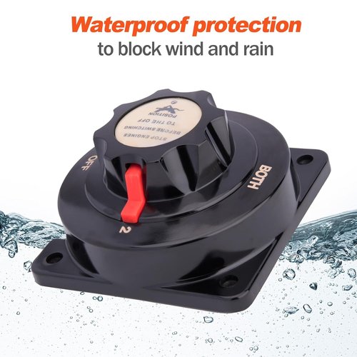 Marine Dual Battery Selector Switch - Heavy Duty Boat Safety Disconnect Isolator for Power Cut Off