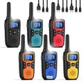 Wishouse Walkie Talkies for Kids Adults - Long Range Rechargeable 2 Way Radios,Gift,Hiking Accessories Camping Gear with Lamp,SOS Siren,NOAA Weather Alert,VOX,Easy to Use 6 Pack