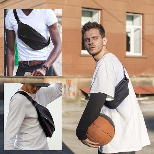 NIID-R0 Sling Bag,Chest Bags for Switch 2,Crossbody Bag Men,Stylish Multipurpose Fanny Pack,Waterproof Crossbody Bag Shoulder Backpack for Travel Gym Cycling, Black