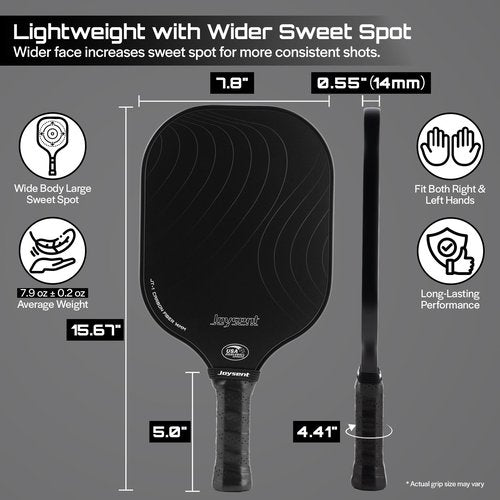 Joysent Pickleball Paddles Set, USAPA Approved Carbon Fiber Pickleball Set of 2 with Pickleball Rackets and Indoor Outdoor Pickle Balls, Beginner Pickleball Paddle for Adults Men Women, JT-1