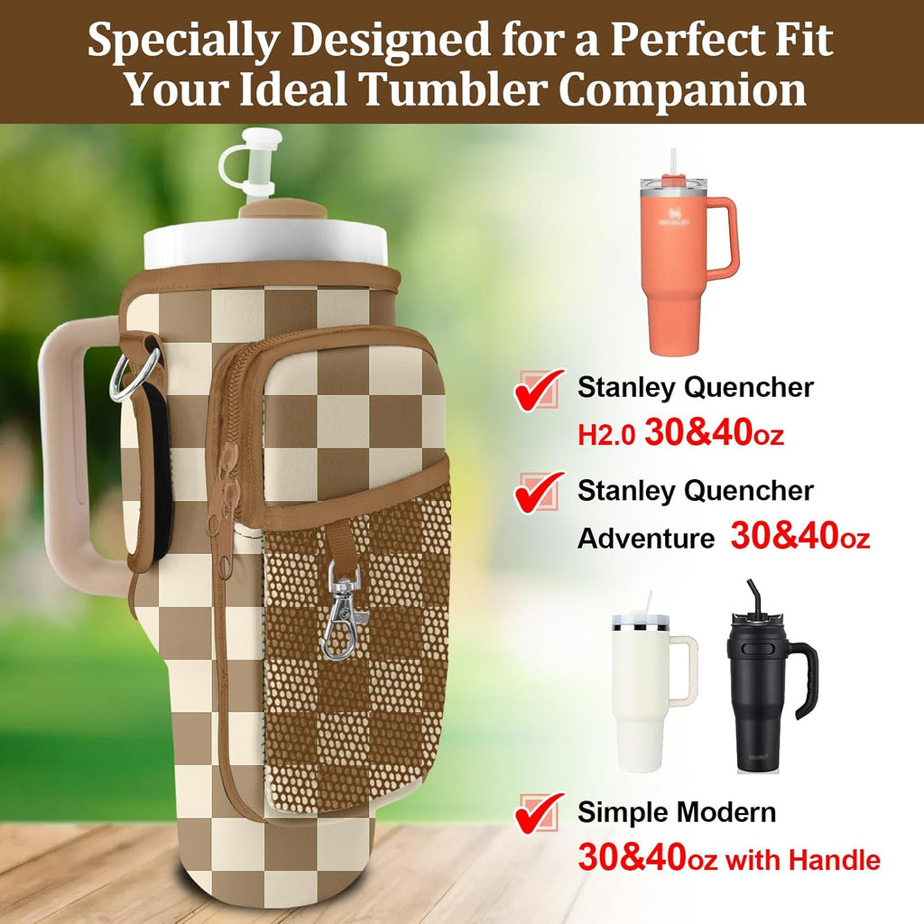 Stanley Carrier Bag - Versatile Holder for 40oz/30oz Tumblers | 2 Adjustable Straps & 3 Pockets