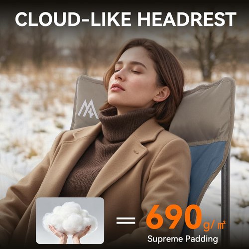 Huskfirm Heated Camping Chair Extra Wide Heated Chair Heavy Duty Heated Camp Chair Supports 450 lbs Heated Lawn Chairs for Adults with Cup Holder, Cooler, Side Pocket (Power Bank not Included)