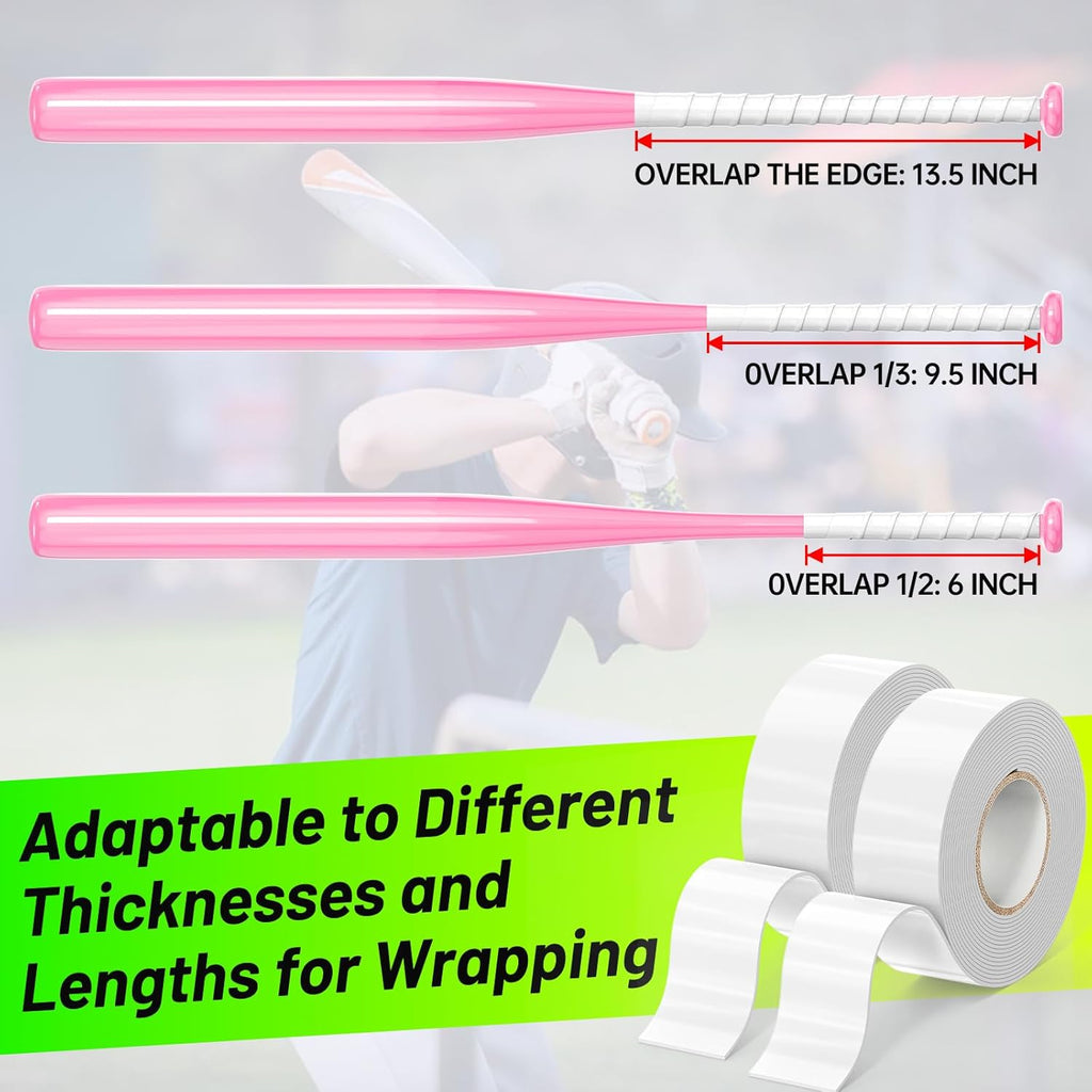 PHIXBEAR Baseball Bat Grip Tape - 1.1mm Self-Fusing Silicone for Enhanced Traction & Shock Absorption