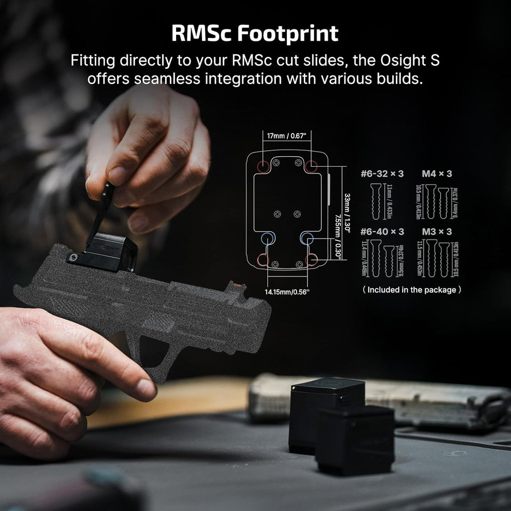 OSIGHT Multi-Reticle Micro Enclosed Sight - 2 MOA Dot & 32 MOA Circle | Parallax-Free Reflex Sights