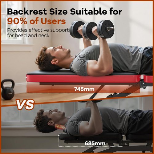 NICEPEOPLE Adjustable Weight Bench - 660LBS Capacity Home Gym Bench with 8 Backrests | Compact & Foldable Design
