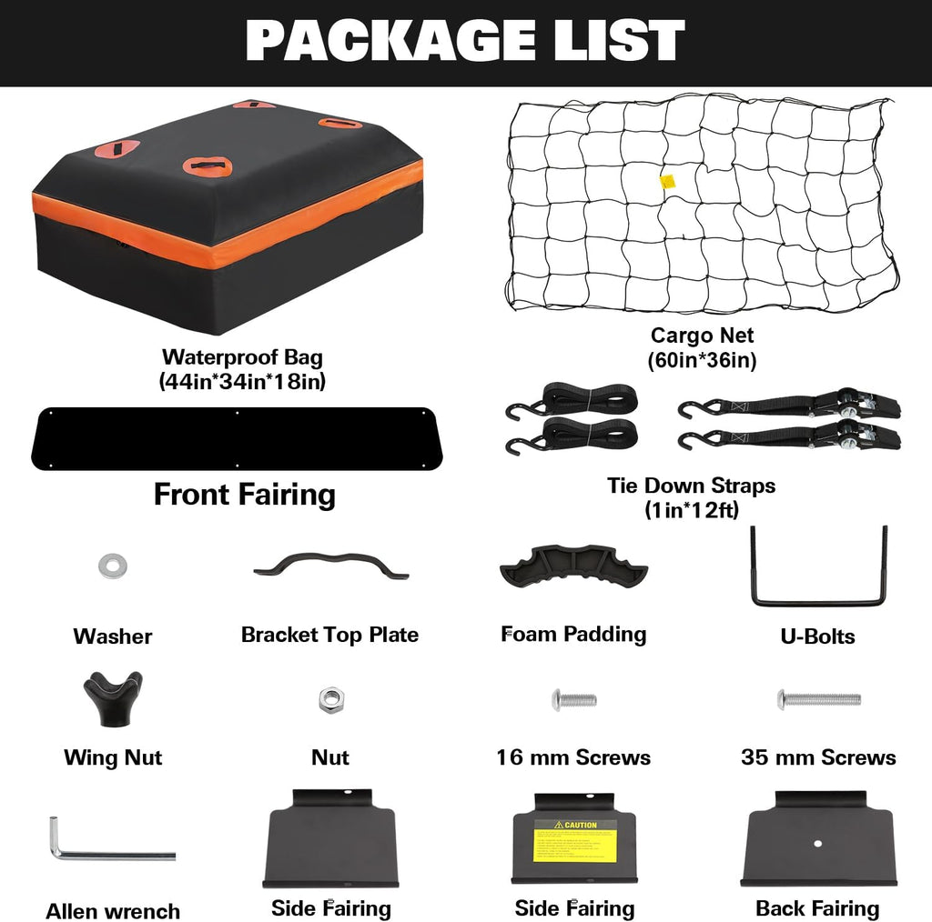 WEIZE Roof Rack Carrier Basket - Large 64" x 39" x 5" with Waterproof Bag & Cargo Net | Ideal for SUVs & Trucks