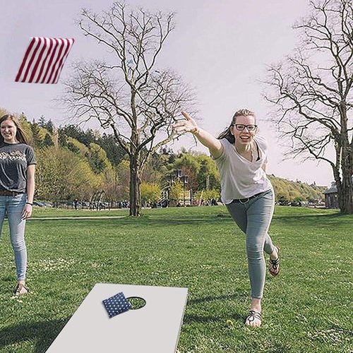 Nattork Cornhole Bags Set of 8 | Premium All-Weather Resistant Bean Bags - Regulation Size with Tote Bag