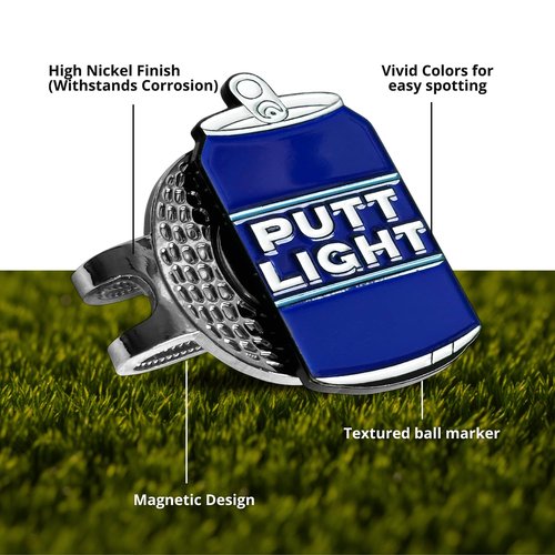 wolph putt Light Golf Ball Marker Hat Clip – Magnetic & Durable Golf Accessories for Men Women – Funny Golf Gifts to Elevate & Personalize Your Game.