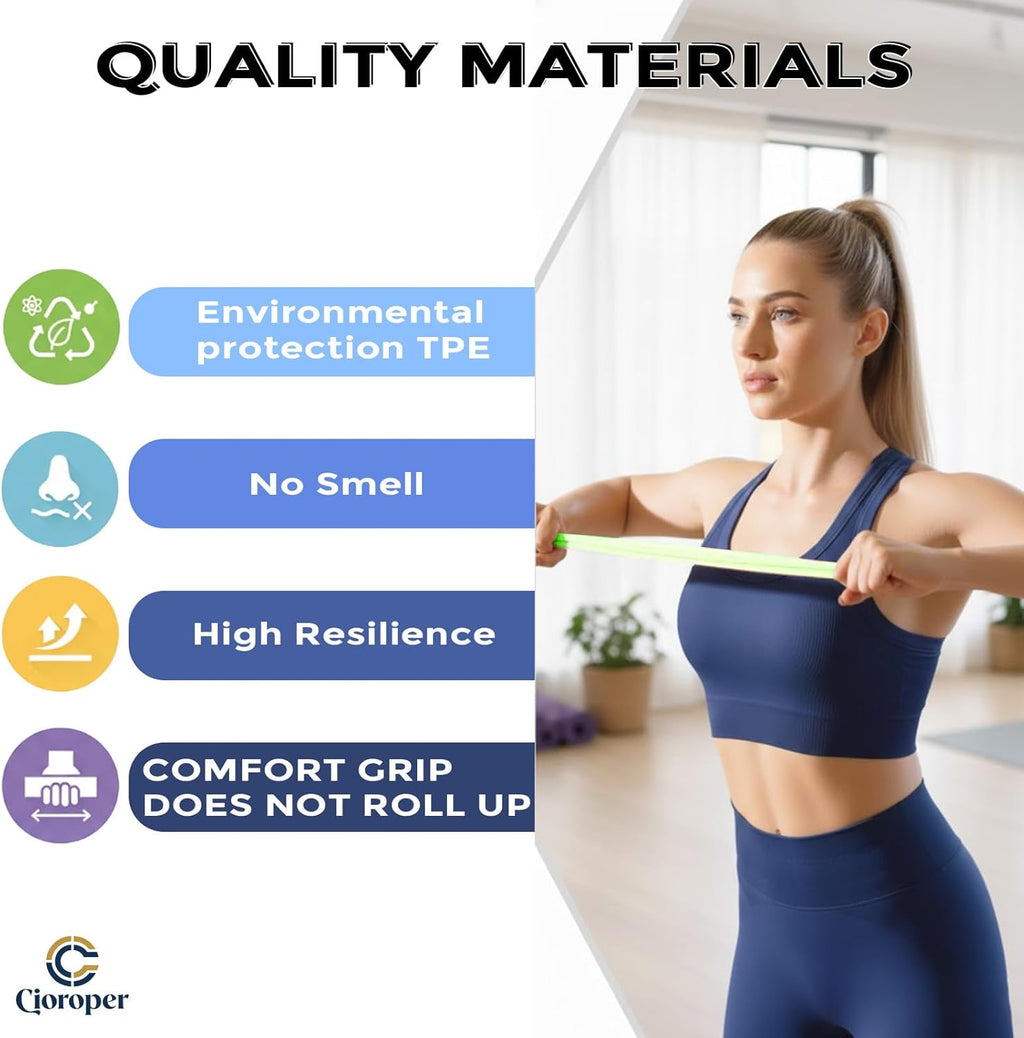 Skiennix Resistance Bands - Versatile Workout Loop Bands Set for Men & Women | 5-Piece Kit for Yoga, Pilates & Physical Therapy