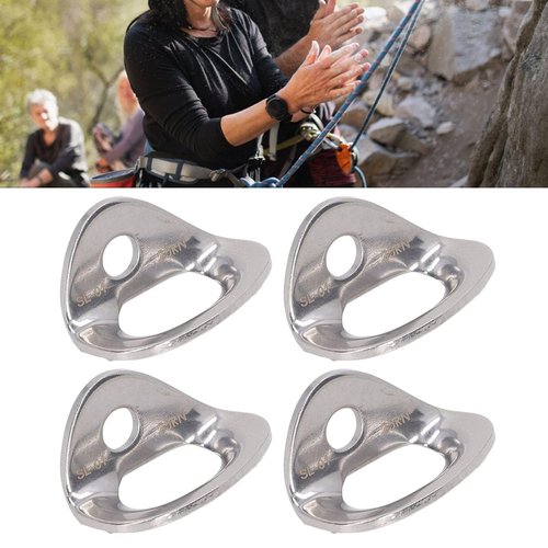 HERCHR 10 Pcs Bolt Hanger, 25KN 316 Stainless Steel Rock Climbing Hanger Anchors, Silver Bolt Anchor Hooks Strap Ring for Hammock, Gym, Aerial Work, Caving, Rappelling, Rescue, Trailer Tie-Downs