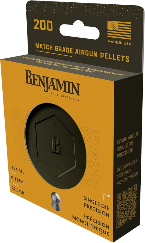 Benjamin Precision Domed Pellets - Single-Die Design for Enhanced Accuracy | Ideal for Target Shooting