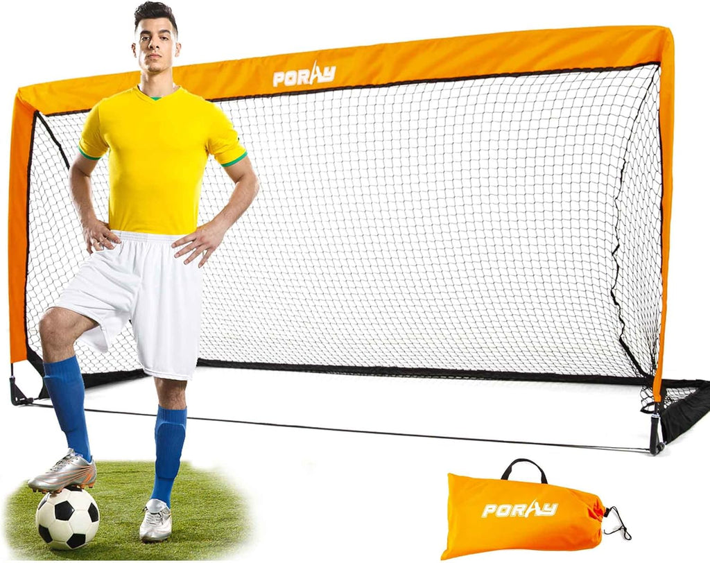 Poray Portable Soccer Goal - Pop Up Net for Kids & Adults | Durable 210D Oxford Fabric & Extra Stakes