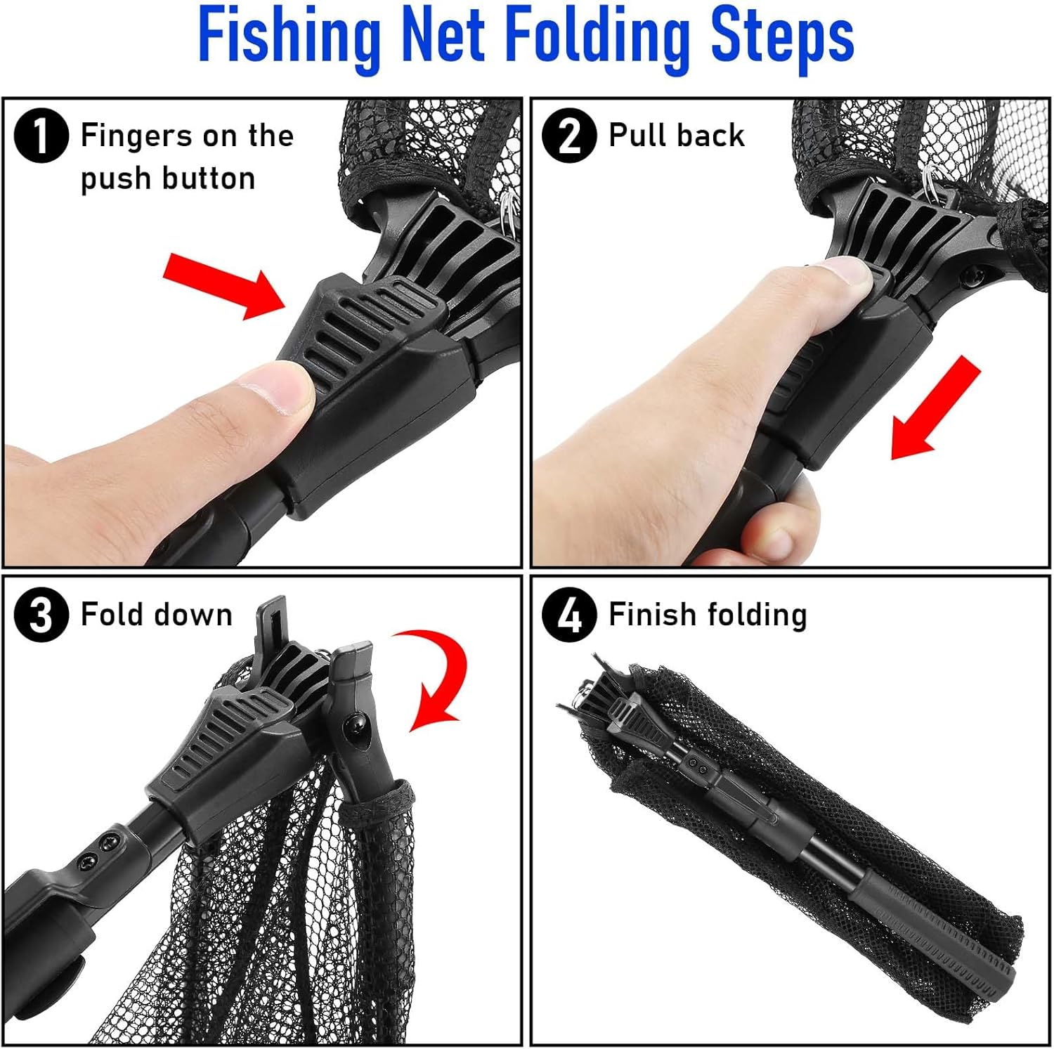 Skiennix Telescoping Fishing Net - Durable Folding Design for Easy Transport | Compact Freshwater & Saltwater Gear