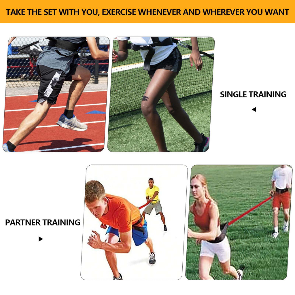 Tuyzhrymlic 80lb Resistance Band Finess Training Set, Shoulder Belt Explosive Speed Agility Training Equipment Double People Physical Exercising Suit for Various Sports