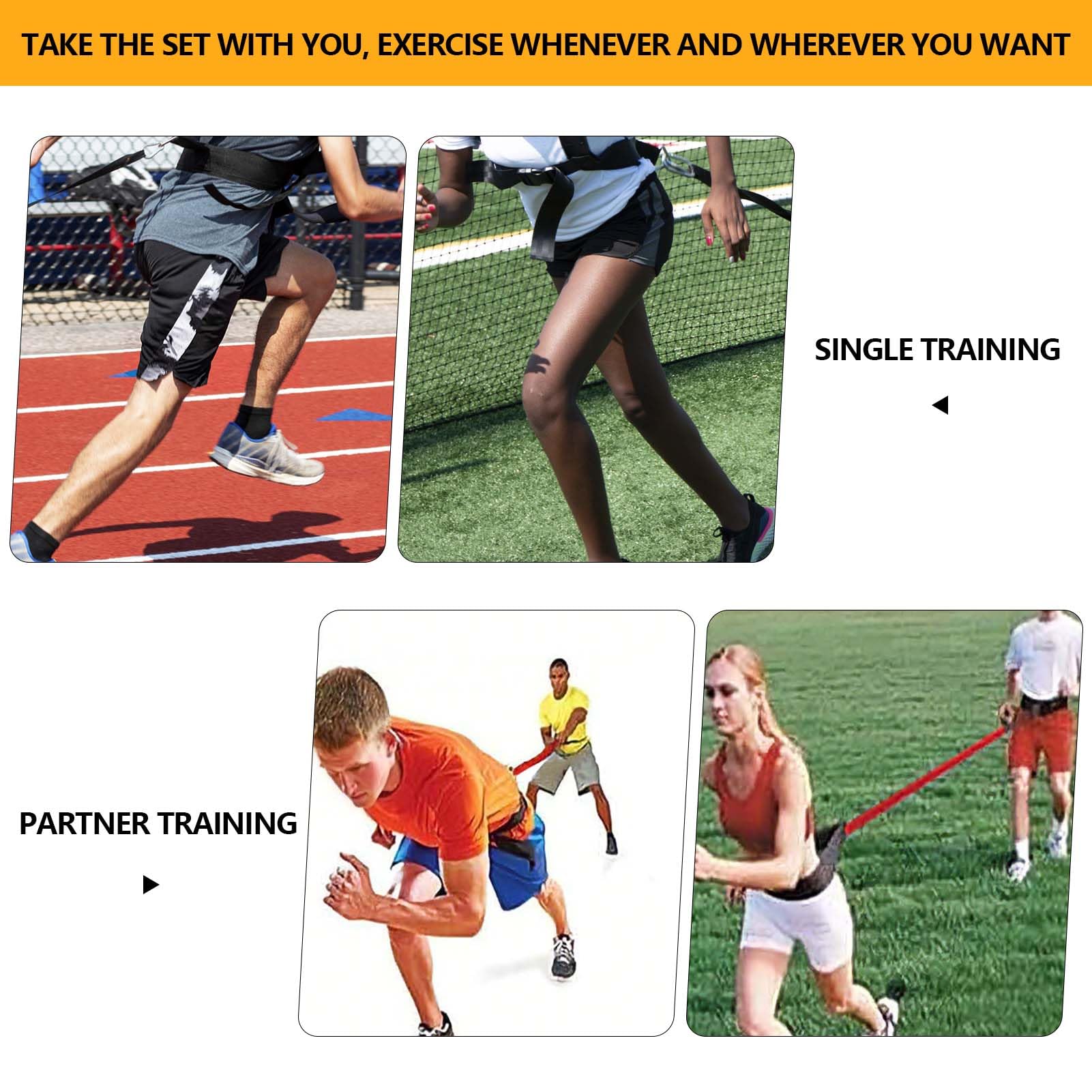 Tuyzhrymlic 80lb Resistance Band Finess Training Set, Shoulder Belt Explosive Speed Agility Training Equipment Double People Physical Exercising Suit for Various Sports