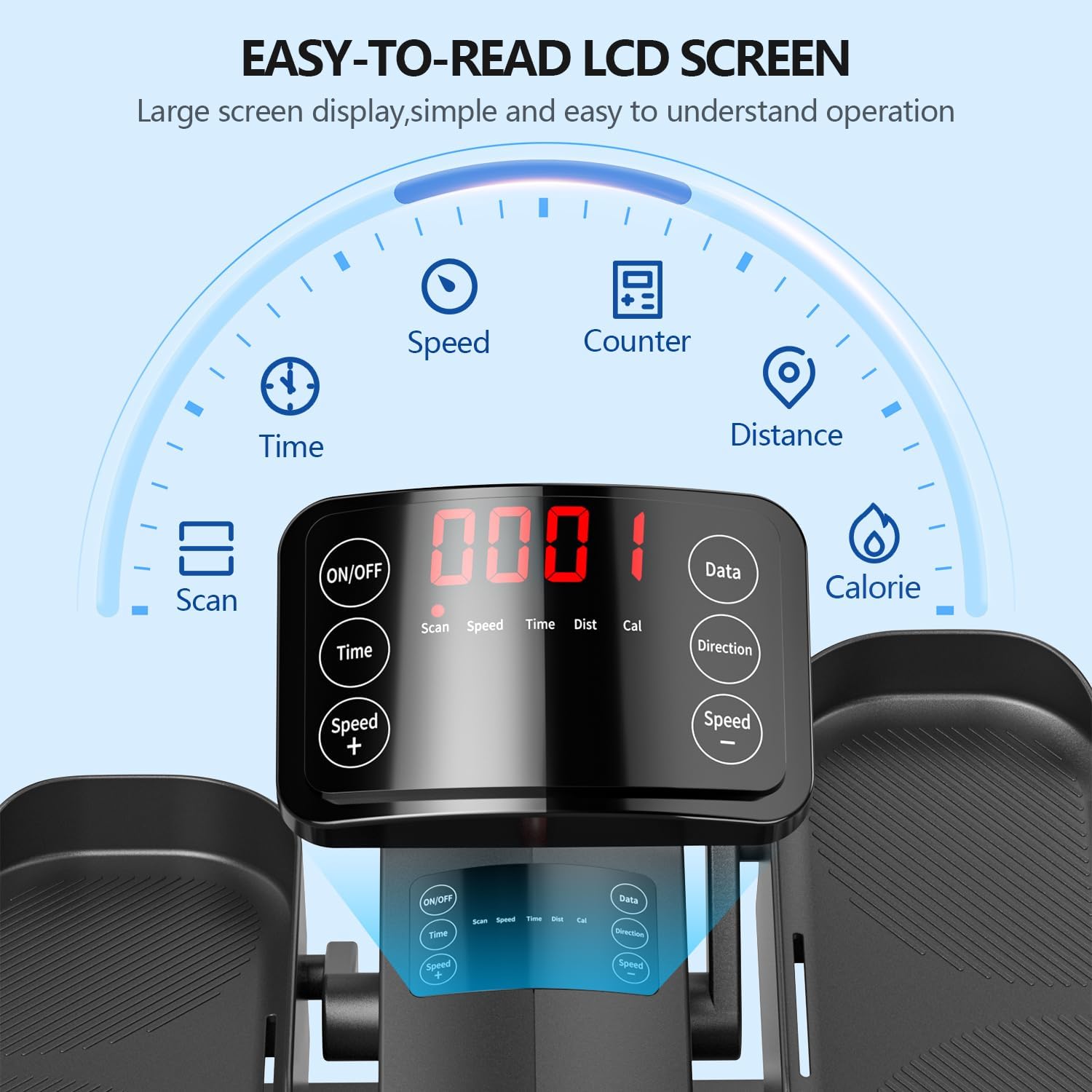 Under Desk Elliptical Machine - Portable Mini Exerciser for Seniors | Quiet Electric Foot Pedal for Home Office