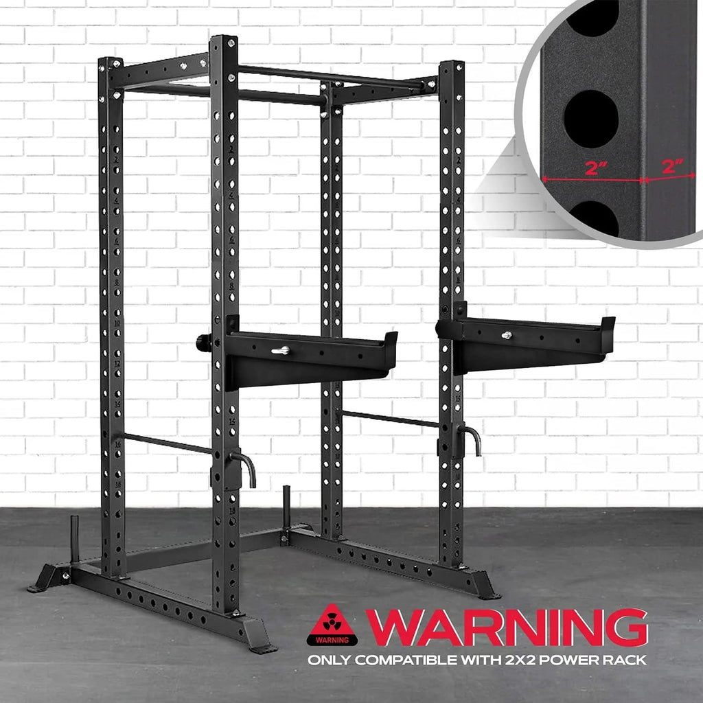 Yes4All Alloy Steel Barbell Holder J-Hooks And Premium Spotter Arms For 2x2 Power Rack/Power Cage/Squat Rack - 1,000 Lbs Capacity Attachments