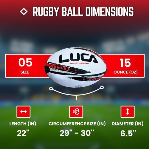 LUCA Rugby Ball - Hand-Stitched Super Grip Training Ball | Durable 3-Ply Waterproof | Youth & Adult Sizes 4 & 5