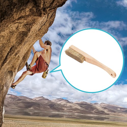 Premium Rock Climbing Brush with Thick Ultra Durable Boar's Hair Bristles, Bouldering brush with strong handle, Uni-sex Boulder Brushes as Rock Climbing Gift for Rock Climbers (CJ-CB2033A + CJCB2045B)