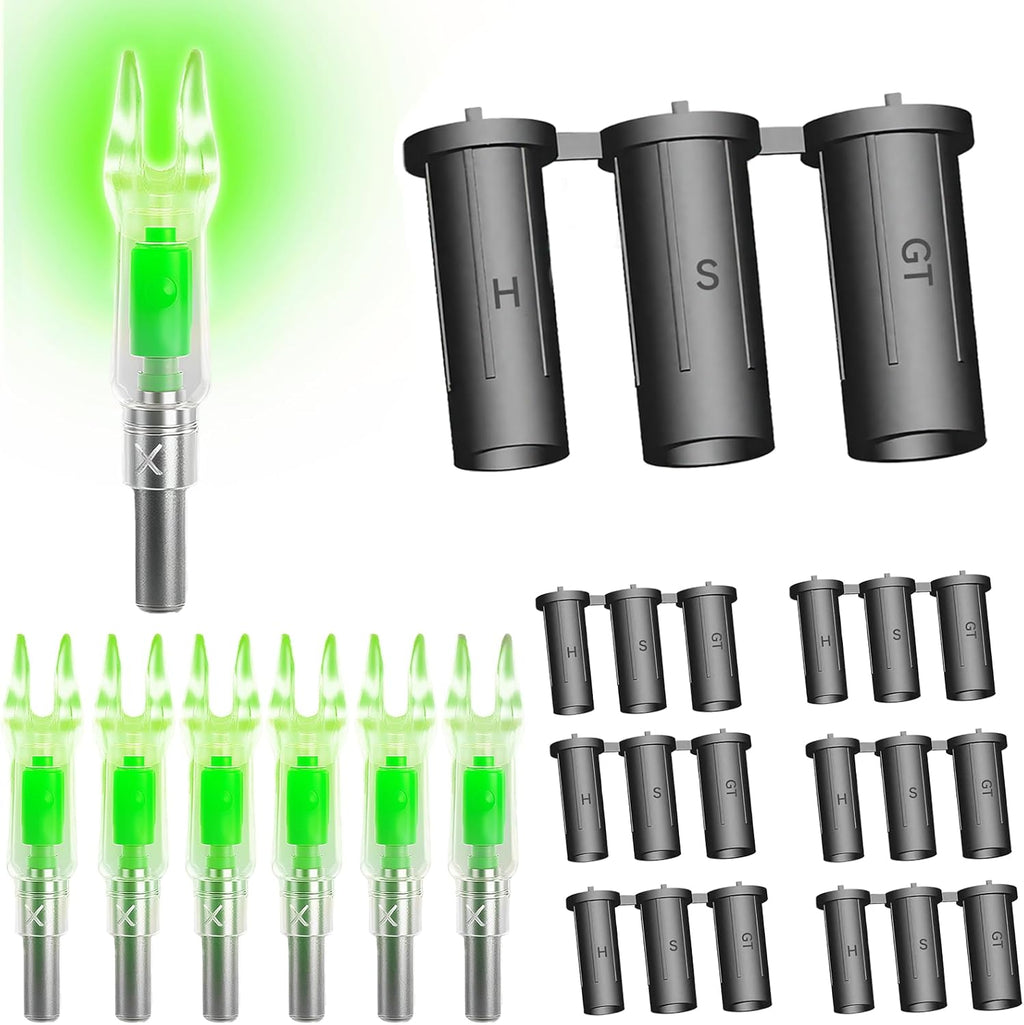 Skiennix Lighted Nocks for Arrows - Compatible with H, S, GT Bushings | Sizes .165, .233, .244, .246