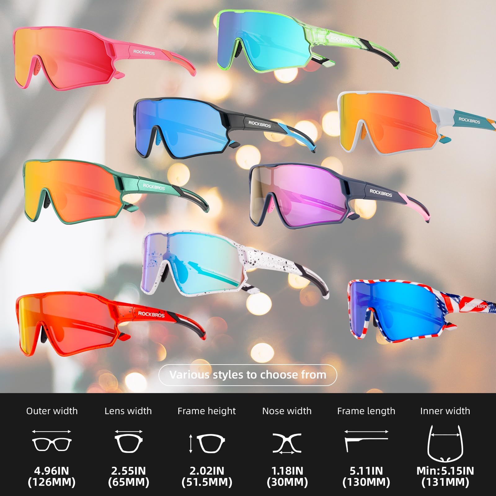 ROCKBROS Kids Polarized Sunglasses Cycling Glasses Sport Sunglasses UV400 Protection for Youth Boys Girls Age 8-14