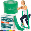 Vive Resistance Band Rolls (75 Feet) - Non-Latex Professional Box for Physical Therapy, Lower, Upper Body Exercise Workout - 25 Yard Straight Elastic for Strength Training, Rehabilitation, Women