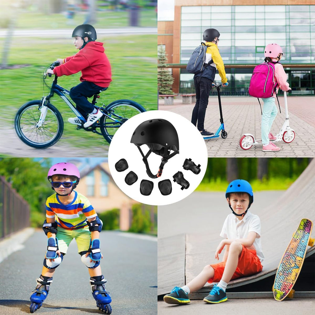 Skiennix Kids Bike Helmet - Adjustable Safety Helmet for Ages 2-14 | Protective Gear Set Included
