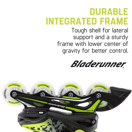 Bladerunner by Rollerblade Phoenix Flash Kid's Adjustable Fitness Inline Skate, Black/Green